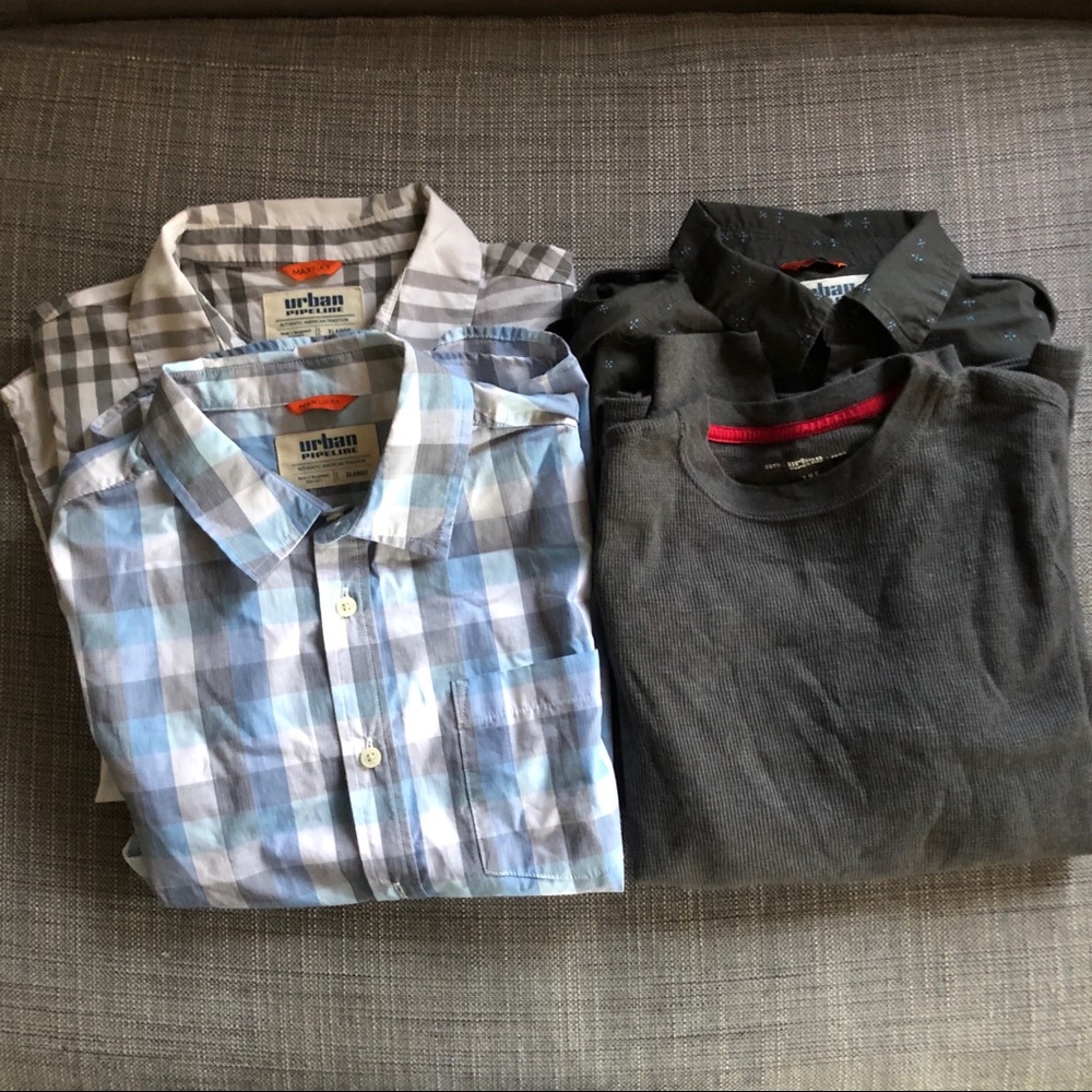 Lot of 4 Urban Pipeline shirts/thermal X Large Boy